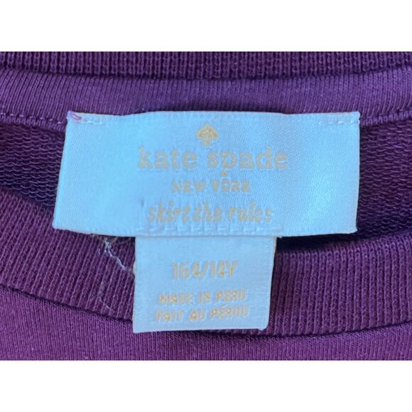 Kate Spade New York Maroon Stripe Long Sleeve Mini Dress Girls Size 14 - Picture 3 of 9